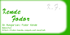kende fodor business card